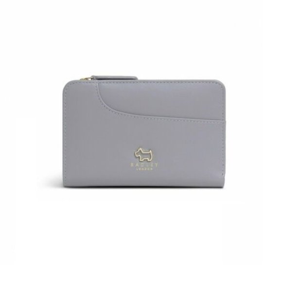 Radley Women's Medium Bifold Curved Slip Pockets Soft Leather Purse - Open Grey - Picture 1 of 3